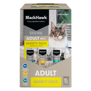 Black Hawk Original Adult Cat Variety Pack Wet Cat Food 85g x 12