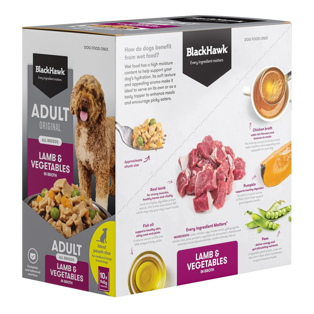 Black Hawk Original Adult Lamb & Vegetables 140g