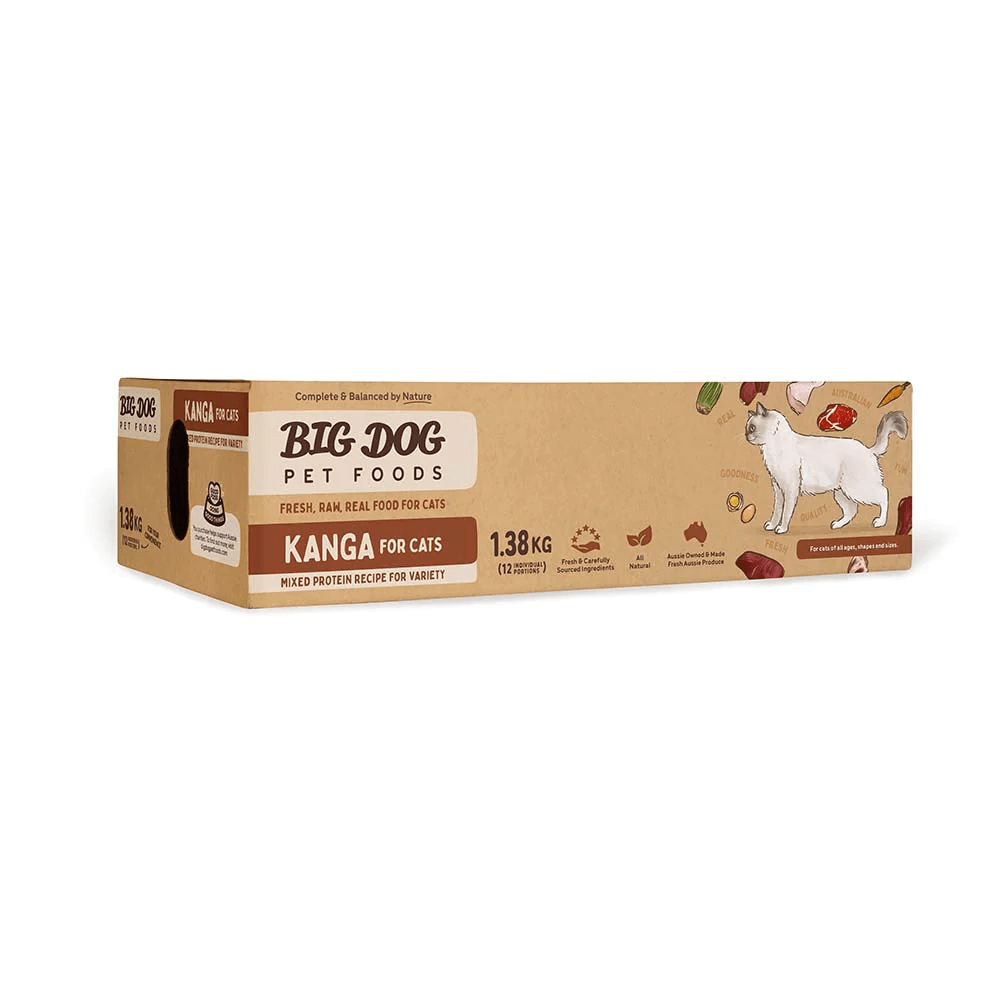 Big Dog BARF Kangaroo for Cats raw cat food – 1.38kg box front