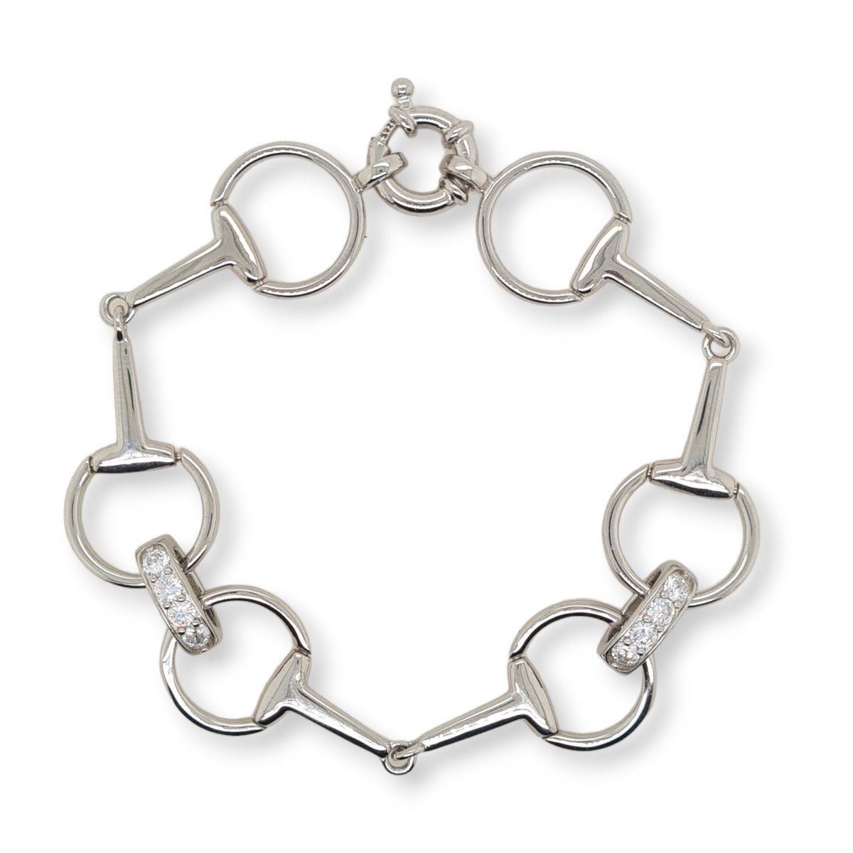 MCJ Bracelet Ss Crystal Snaffle Bits