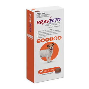 Bravecto 3 Month Chew for Small Dogs 4-10kg Orange
