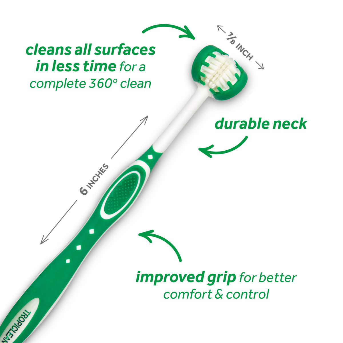 TropiClean Fresh Breath Triple Flex Toothbrush for Small and Medium Dogs