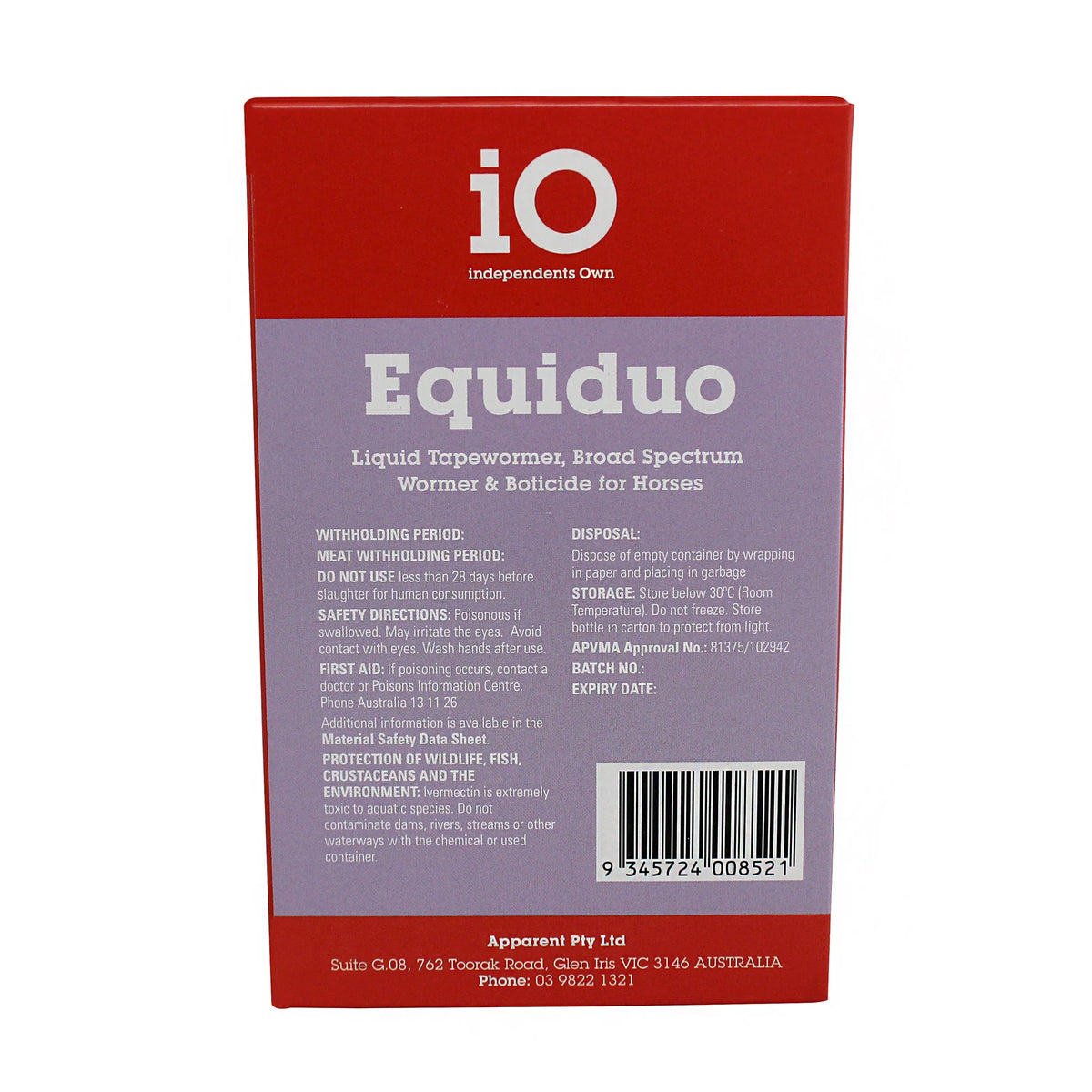 iO Equiduo Liquid Horse Wormer