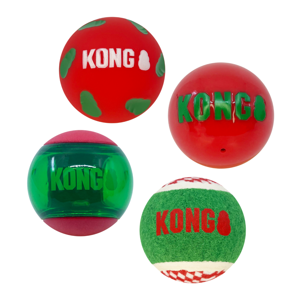 KONG Holiday Occasions Balls 4pk