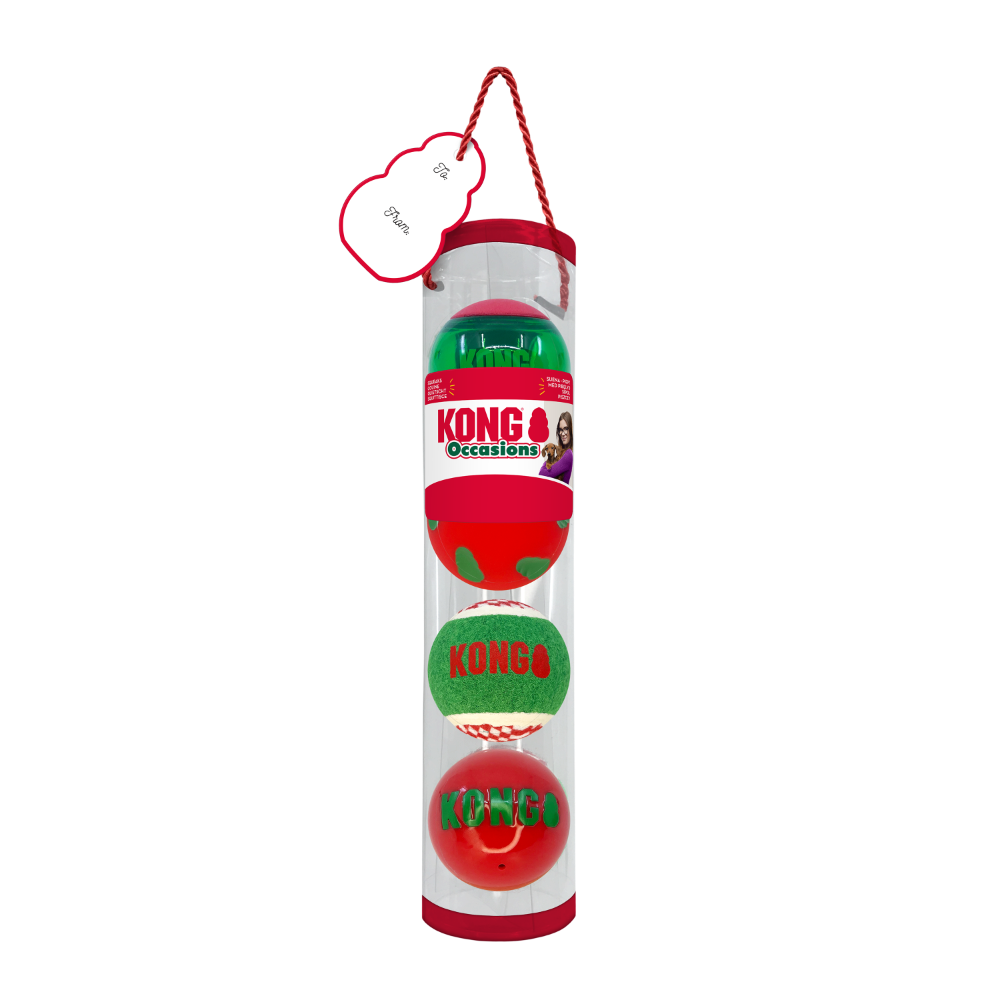 KONG Holiday Occasions Balls 4pk