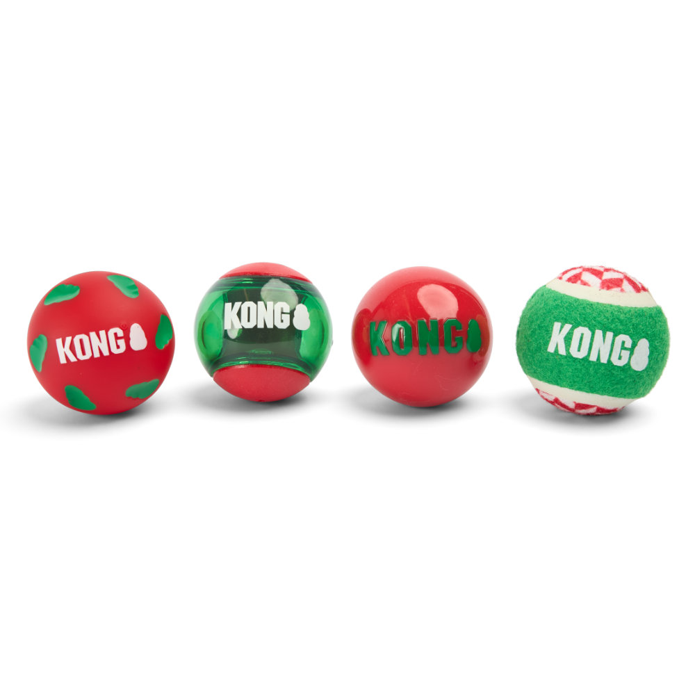 KONG Holiday Occasions Balls 4pk