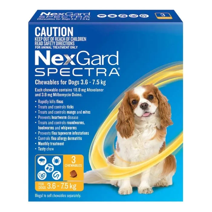 Nexgard Spectra Chewables for Dogs 3.6-7.5kg