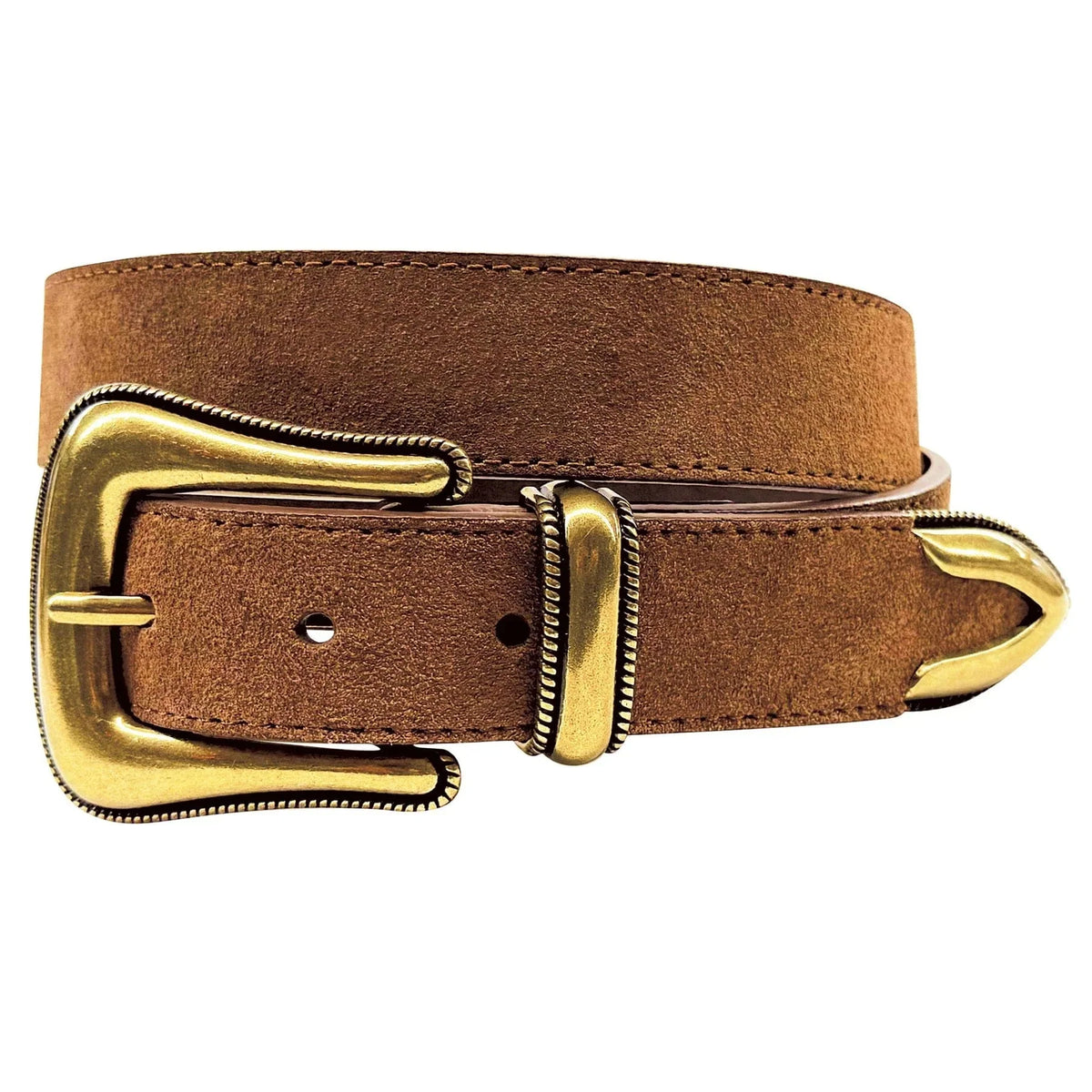 Roper Genuine Suede Leather Three Piece 1 1/4 inch Belt