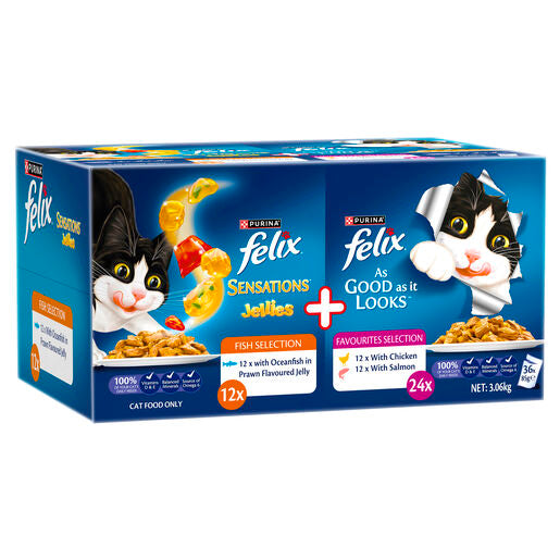 Felix Sensations Jellies Favourites Adult Wet Cat Food