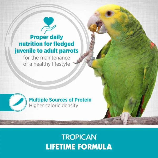 Hagen Tropican Lifetime 2mm Granules for Small Parrots/Cockatiel
