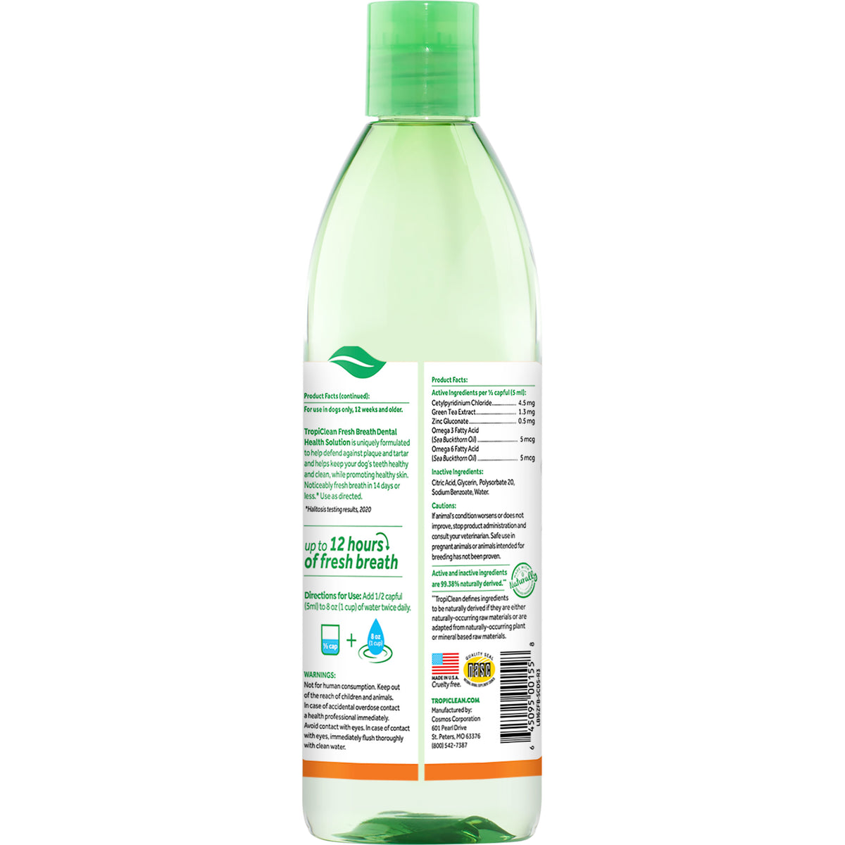 TropiClean Fresh Breath Dental Health Solution Supports Skin Health