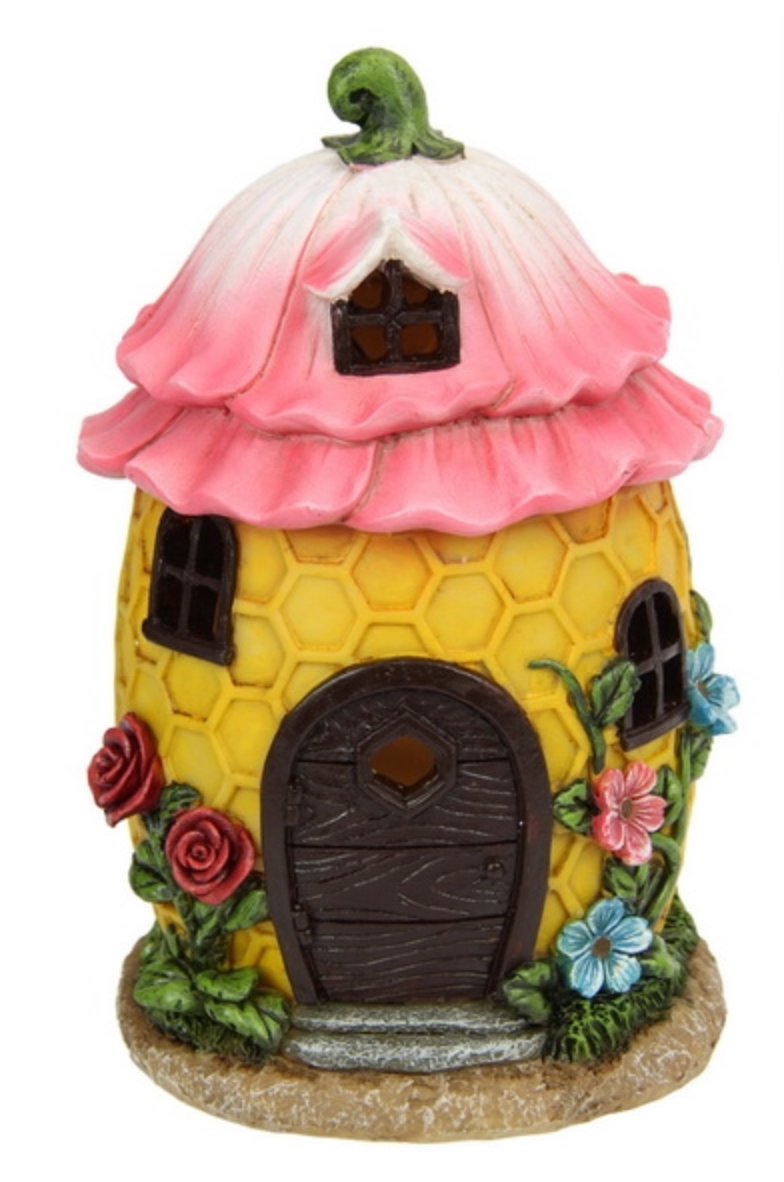 Fairy Garden Honeycomb Solar House 19cm