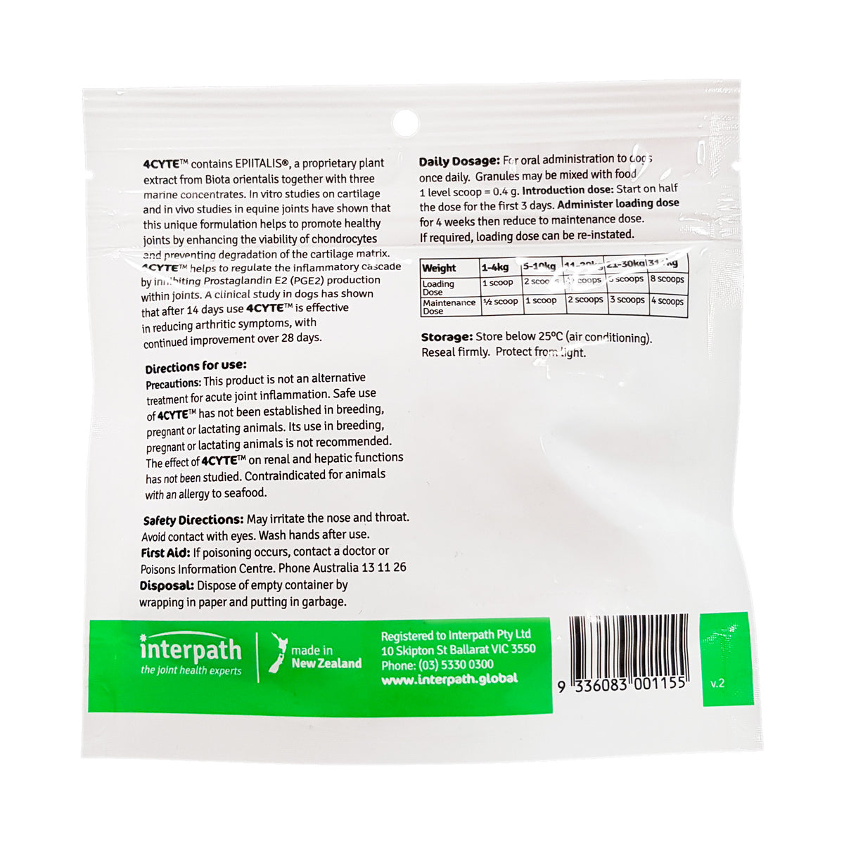 4CYTE Canine Joint Support Supplement