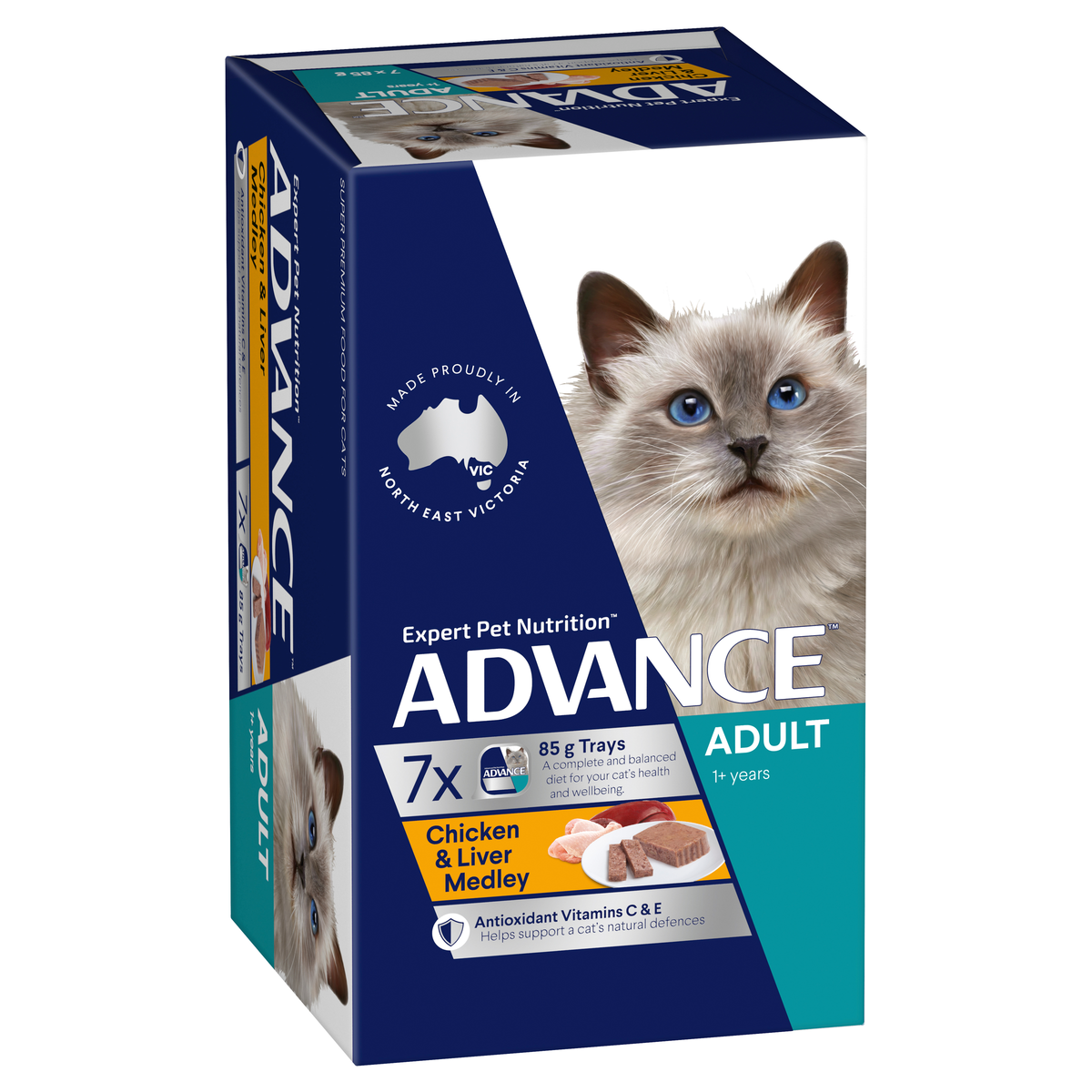 Advance Adult Chicken and Liver Trays Wet Cat Food