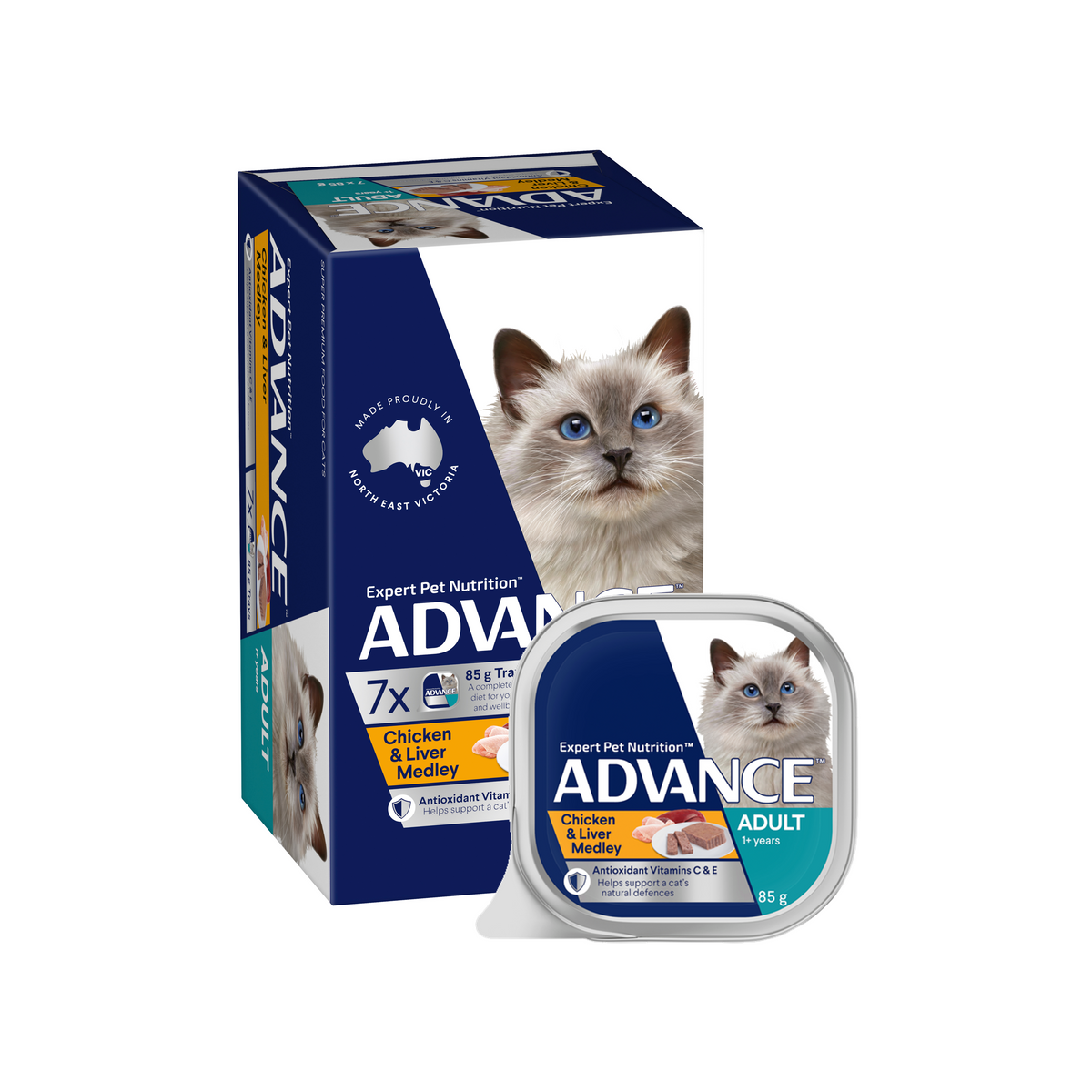 Advance Adult Chicken and Liver Trays Wet Cat Food