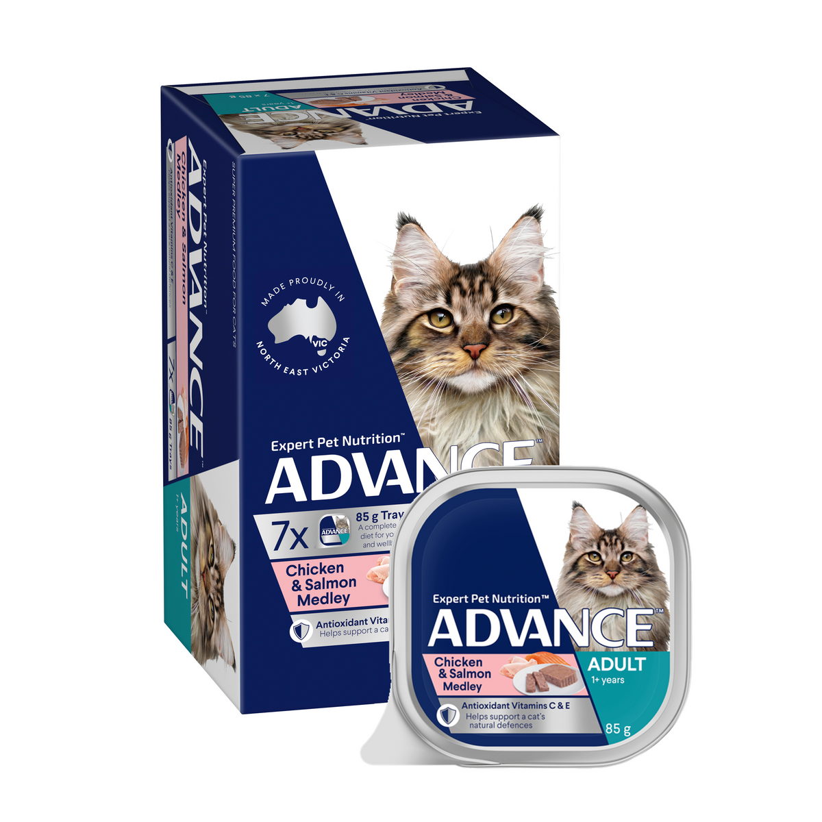 Advance Adult Chicken and Salmon Trays Wet Cat Food