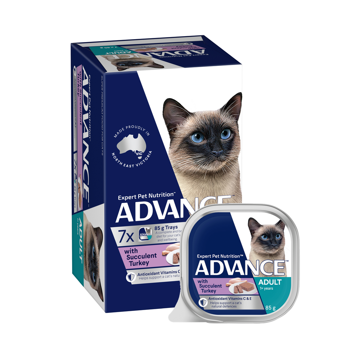 Advance Adult Succulent Turkey Trays Wet Cat Food