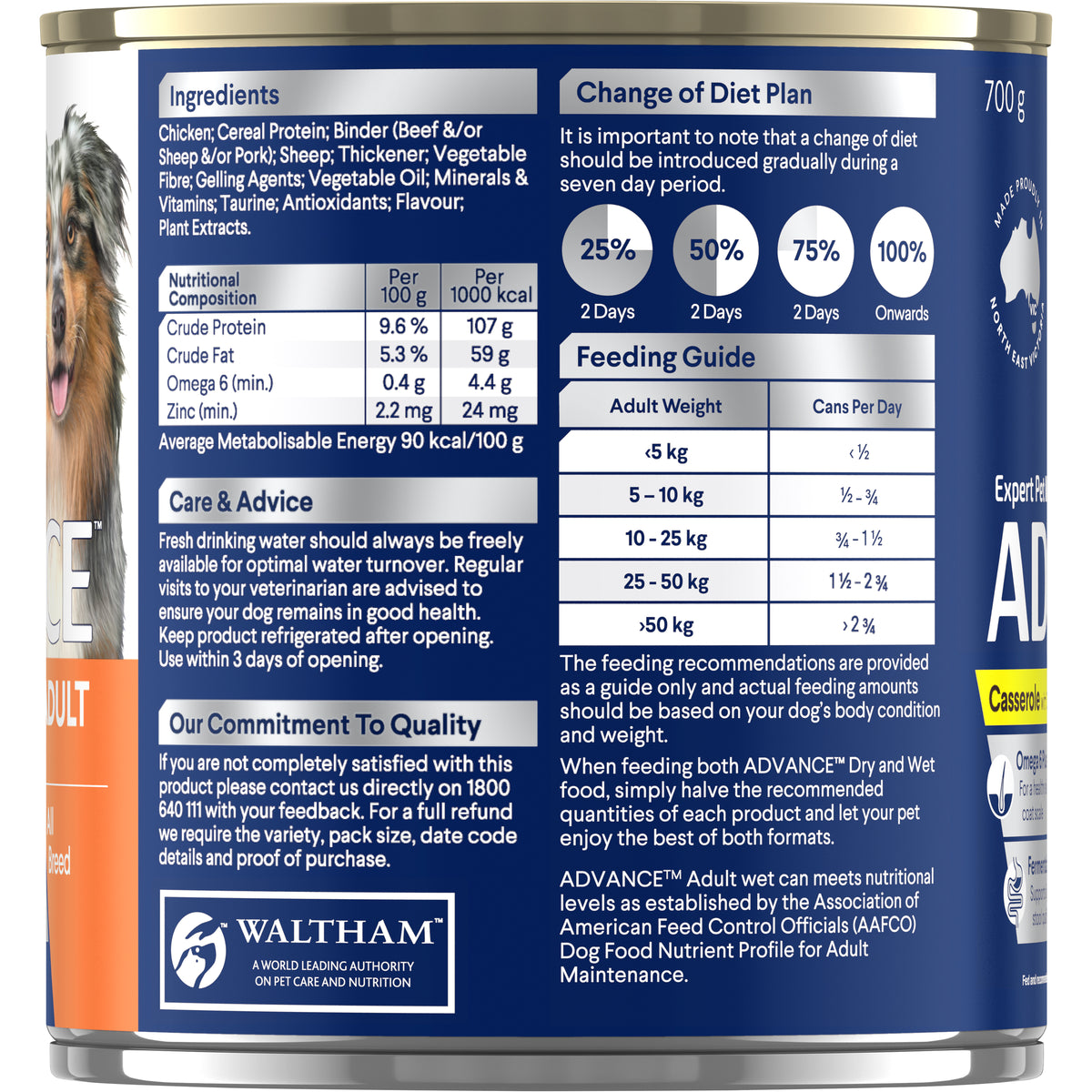 Advance Dog Adult All Breed Casserole with Chicken Wet Dog Food 700g