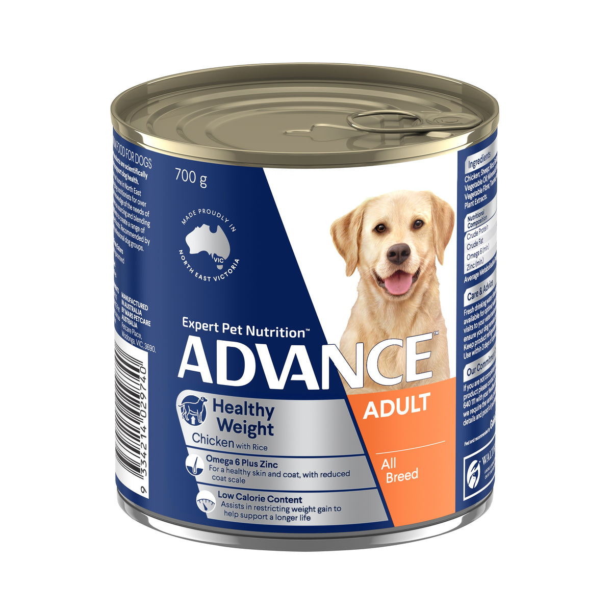Advance Dog Adult All Breed Healthy Weight Chicken with Rice Wet Dog Food 700g