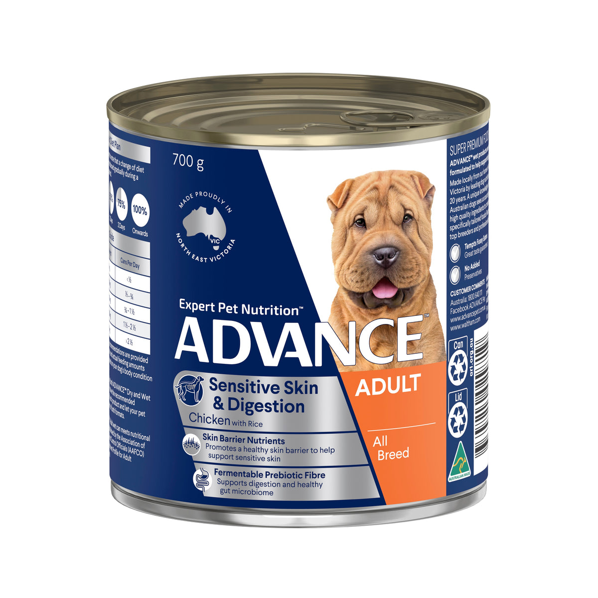 Advance Dog Adult Sensitive Skin and Digestion Chicken with Rice Wet Dog Food - 12 Pack