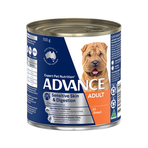 Advance Dog Adult Sensitive Skin and Digestion Chicken with Rice Wet Dog Food - 12 Pack