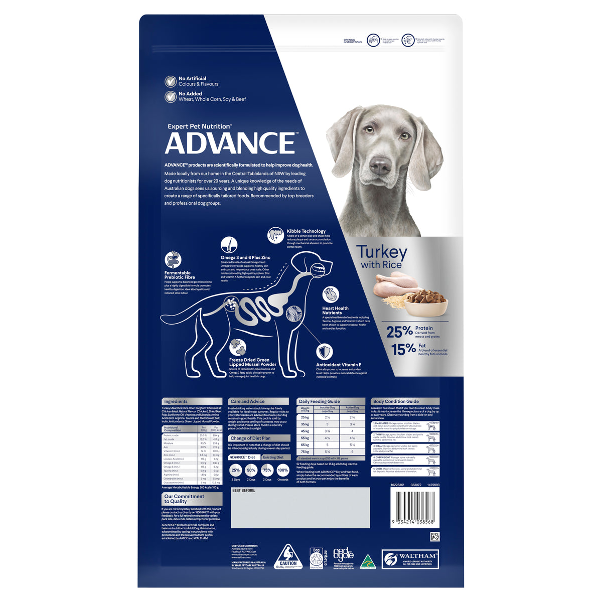 Advance Dog Adult Large Breed Turkey with Rice Dry Dog Food