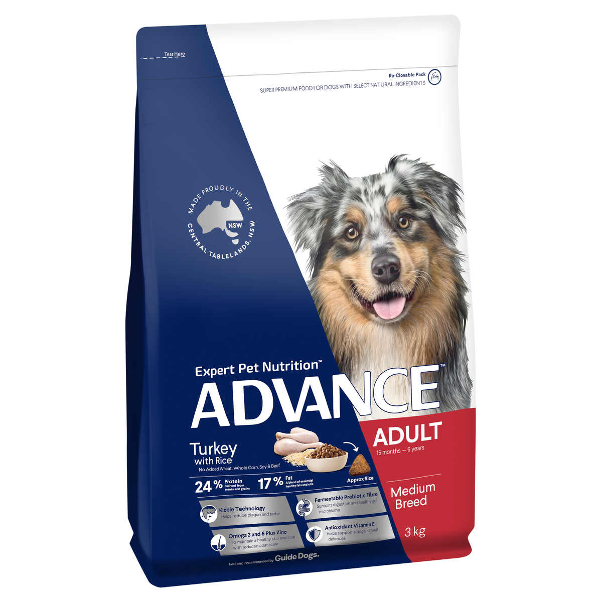 Advance Dog Adult Medium Breed Turkey with Rice Dry Dog Food