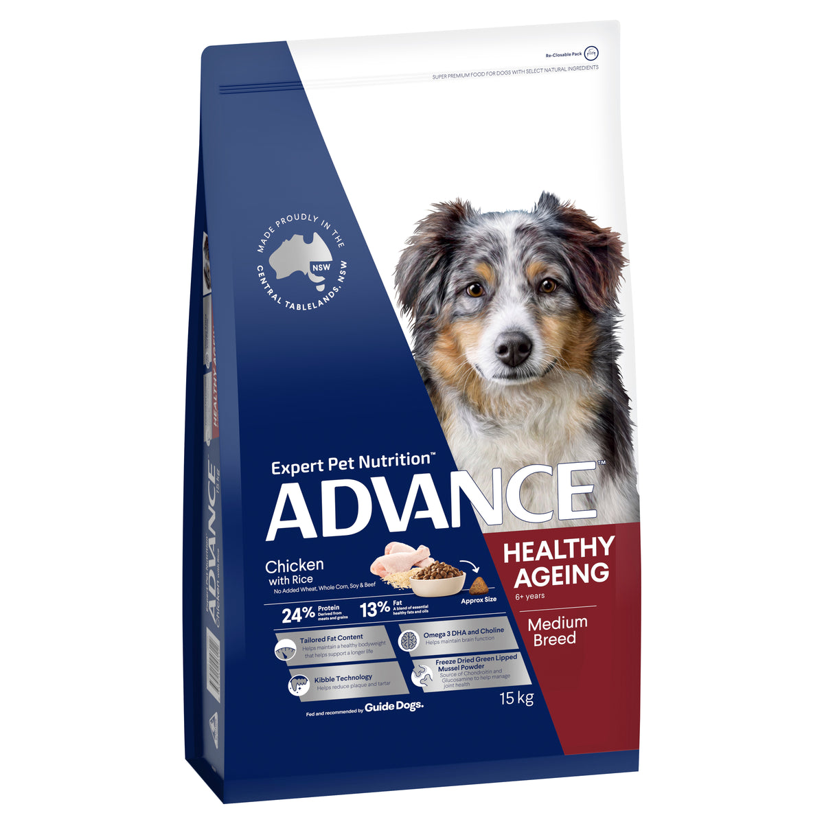 Advance Dog Mature Healthy Ageing Medium Breed Chicken with Rice Dry Dog Food