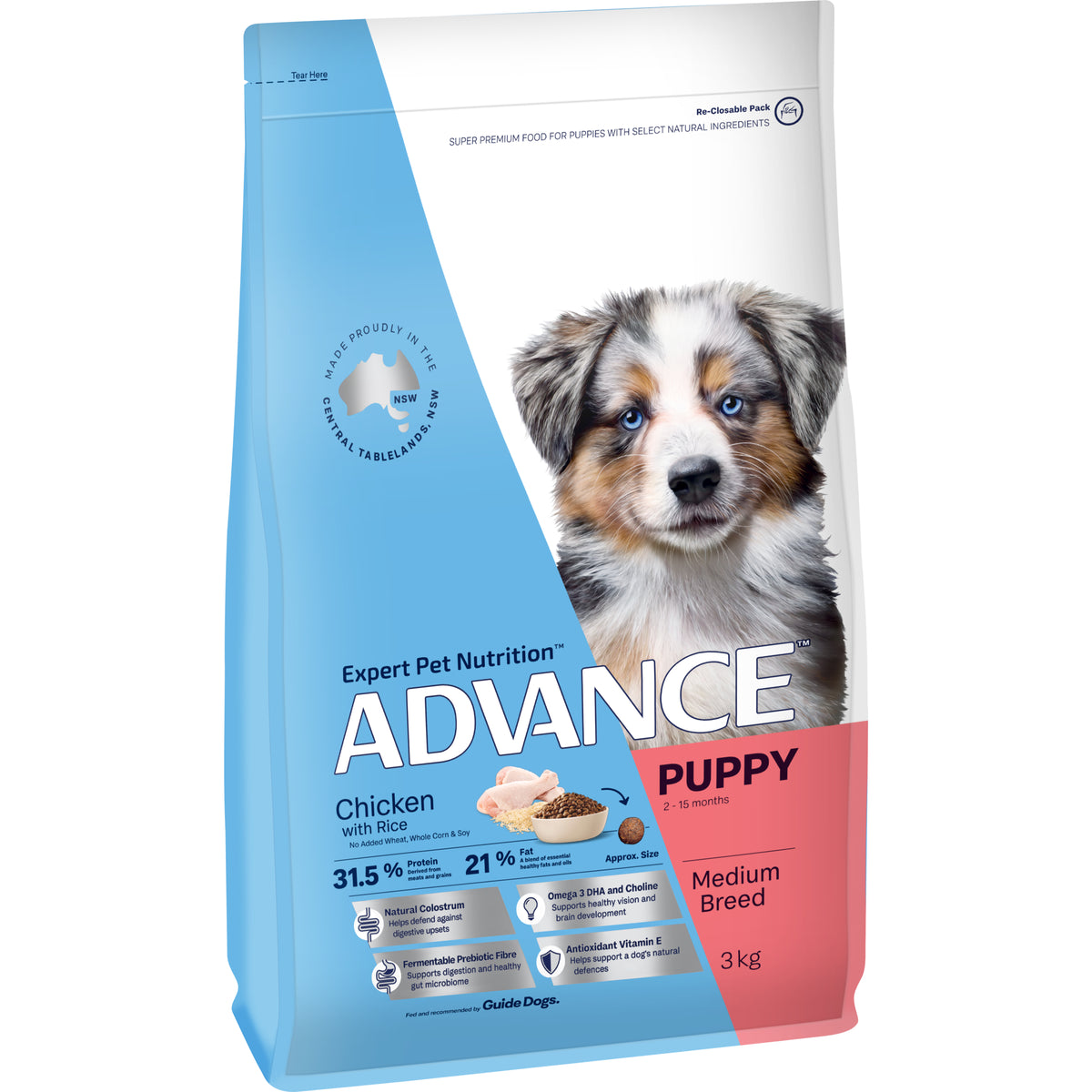 Advance Dog Puppy Medium Breed Chicken with Rice Dry Dog Food