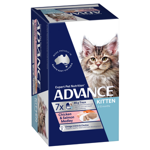 Advance Kitten Chicken And Salmon Trays Wet Cat Food