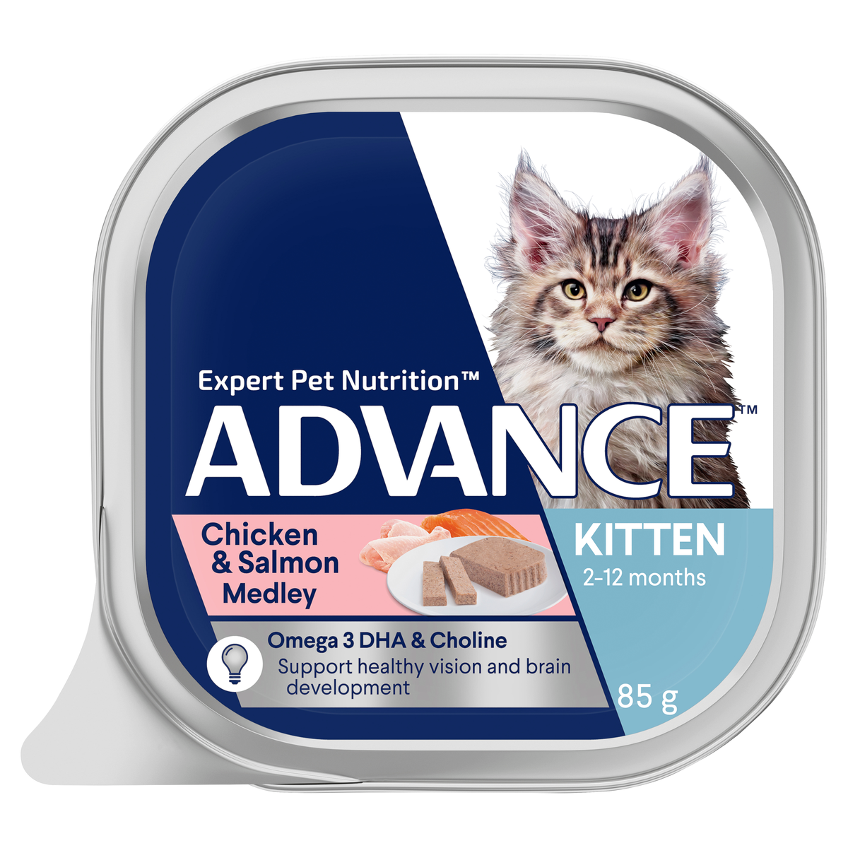 Advance Kitten Chicken And Salmon Trays Wet Cat Food