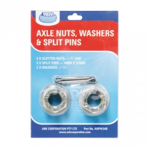 Ark Axle Slotted Nuts, Split Pins and Washers