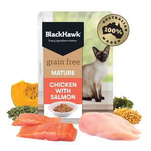 Black Hawk Grain Free Mature Cat Chicken with Salmon