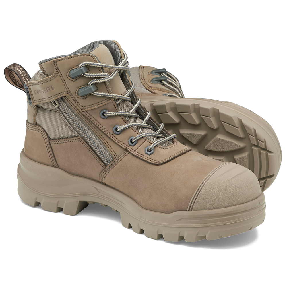 Blundstone 8553 Mens Rotoflex Mid Zip Side Safety Boot Brookies