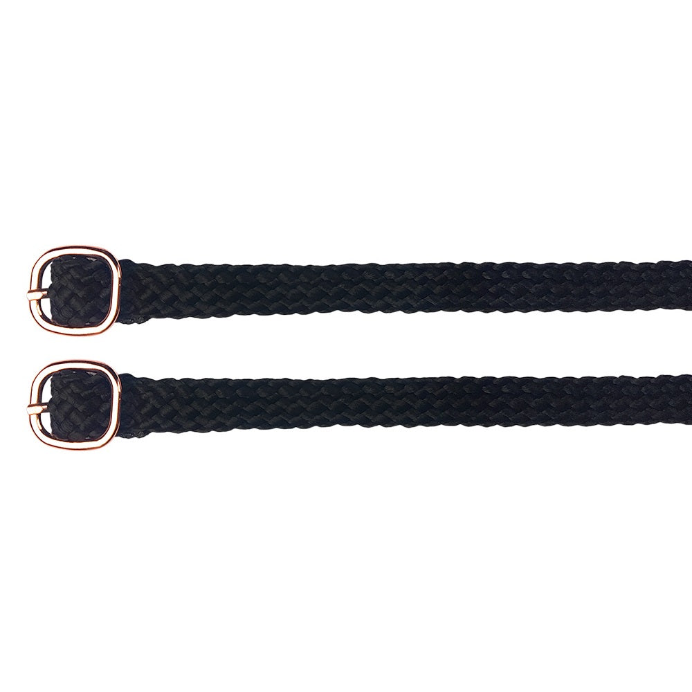 Braided Webbing Spur Straps Rose Gold Buckle