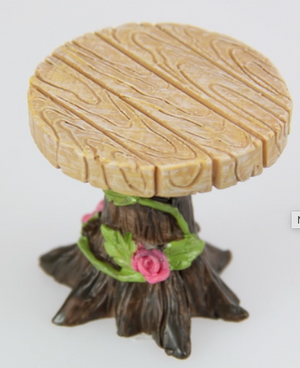 Fairy Garden Table & Chairs (Pink Flower Design) - Set of 3