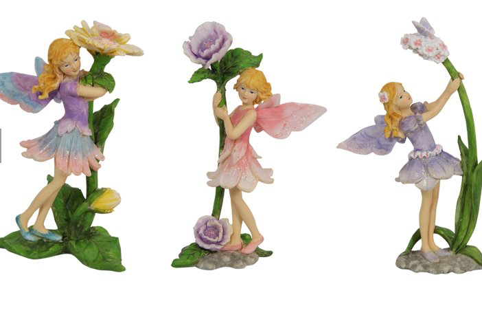 Fairy with Flower 3 Asstd - 15cm