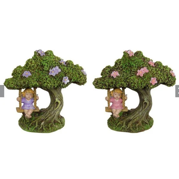Fairy in Tree Swing 2 Asstd - 10cm