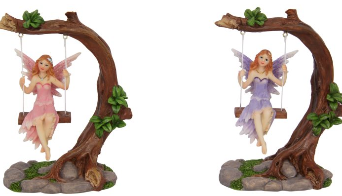 Fairy on Tree Swing Asstd - 14cm