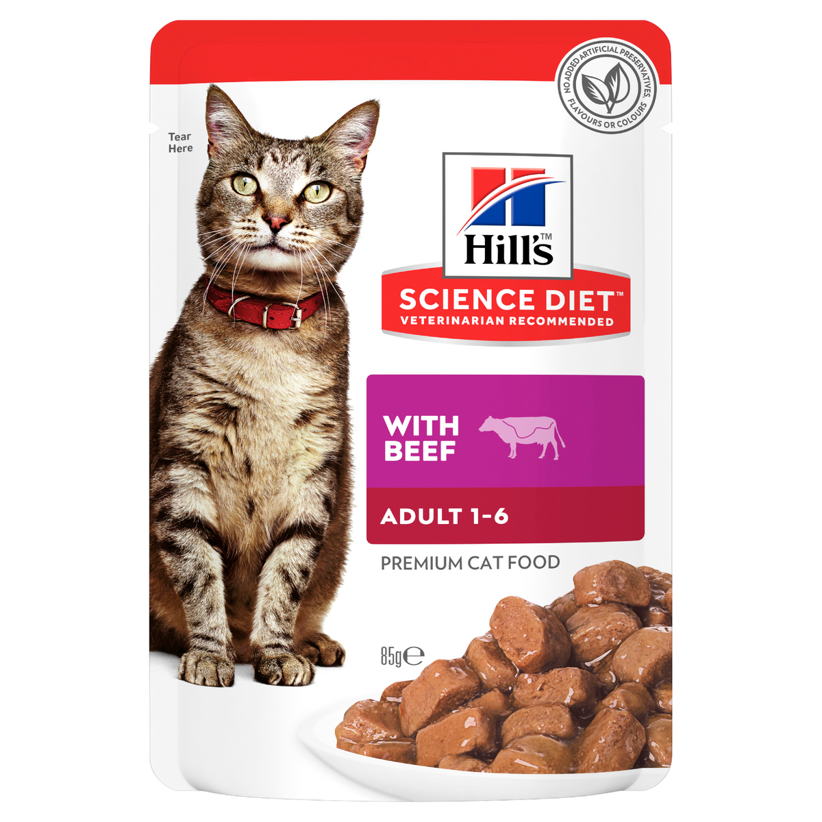 Hills Science Diet Adult Beef Pouch Wet Cat Food