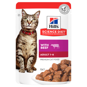 Hills Science Diet Adult Beef Pouch Wet Cat Food