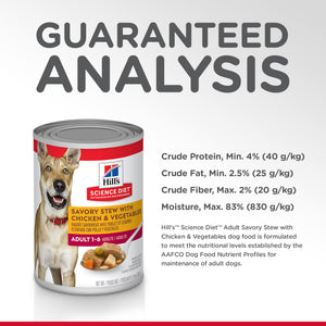 Hills Science Diet Adult Savory Stew Chicken Wet Dog Food