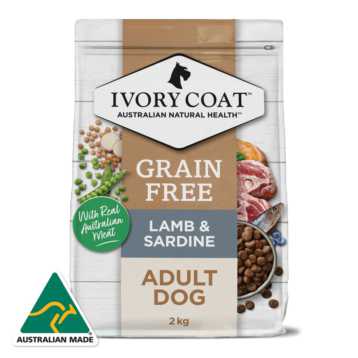 Ivory Coat Grain Free Adult Lamb and Sardine Dry Dog Food