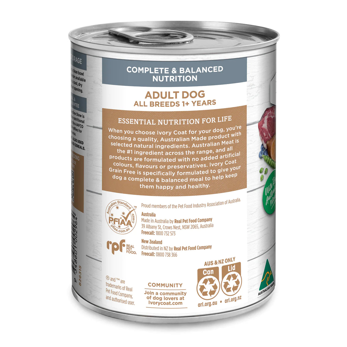 Ivory Coat Grain Free Lamb and Sardine Wet Dog Food