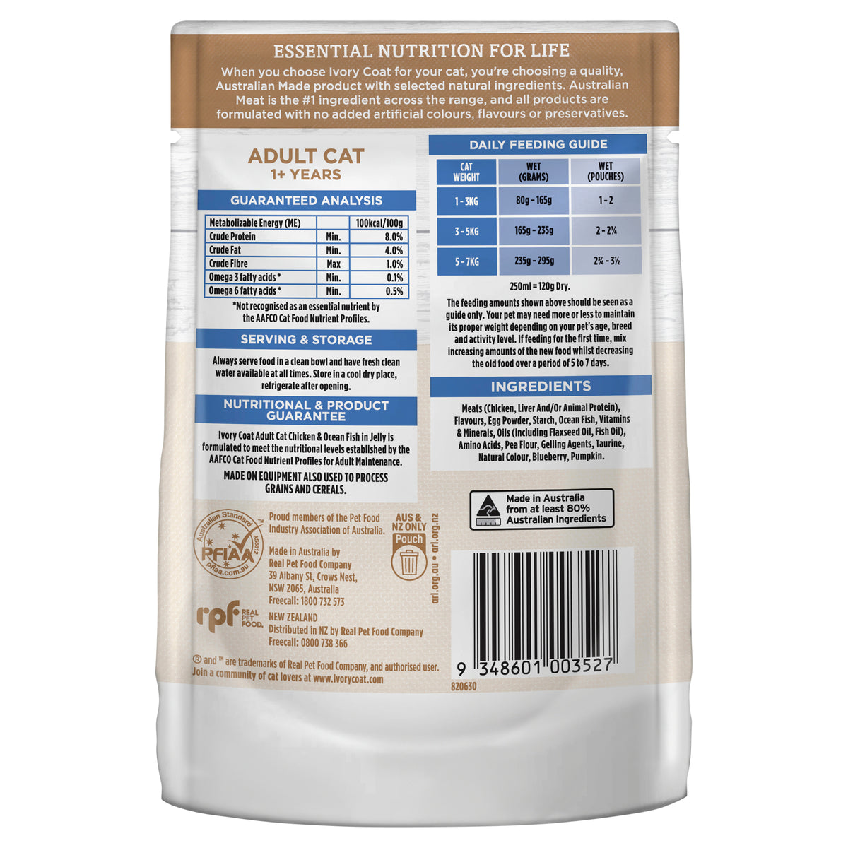 Ivory Coat Grain Free Adult Cat Chicken and Ocean Fish in Jelly Wet Cat Food