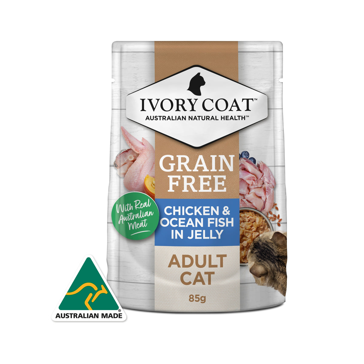 Ivory Coat Grain Free Adult Cat Chicken and Ocean Fish in Jelly Wet Cat Food