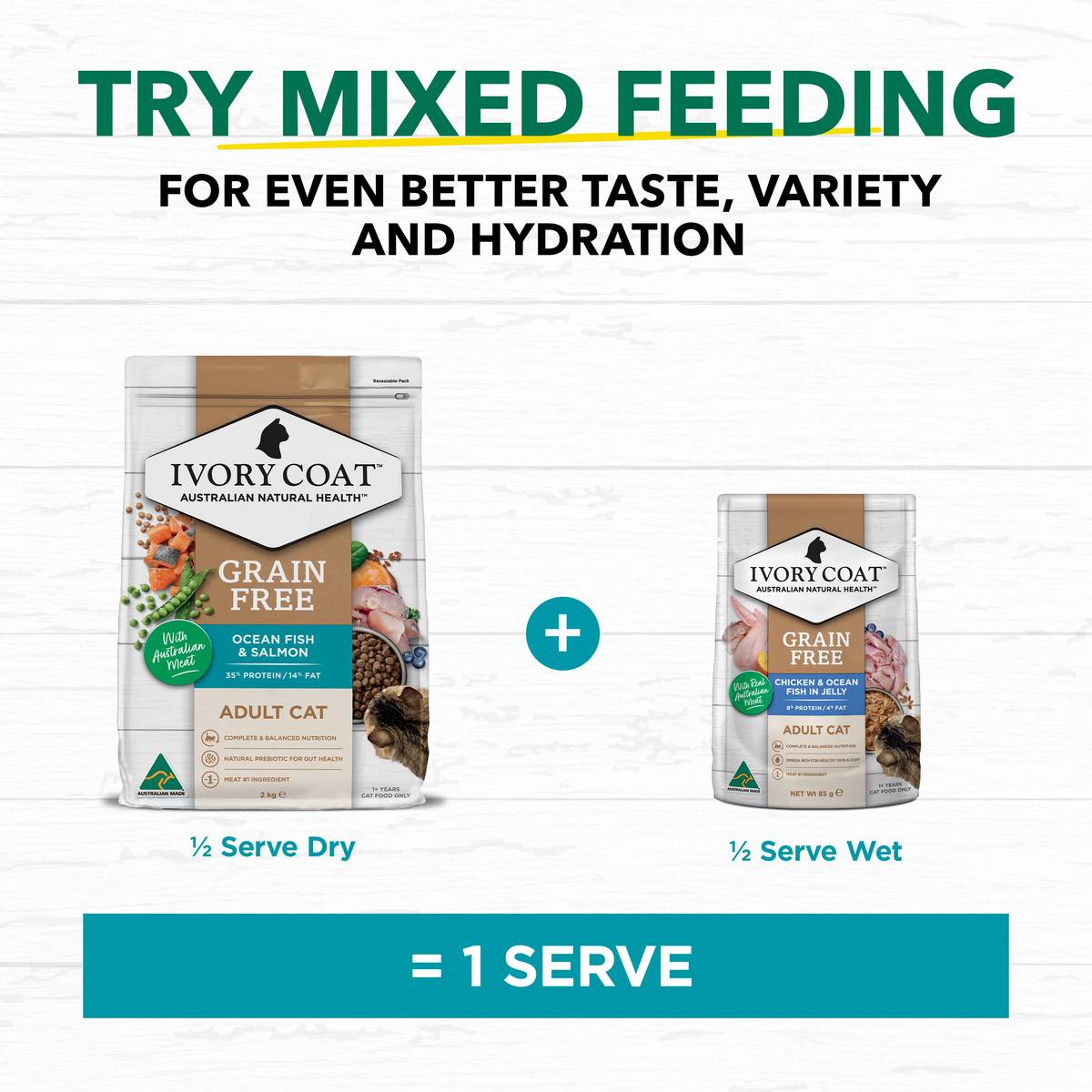 Ivory Coat Grain Free Adult Cat Ocean Fish and Salmon Dry Food