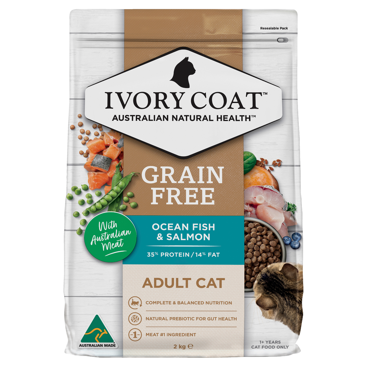 Ivory Coat Grain Free Adult Cat Ocean Fish and Salmon Dry Food