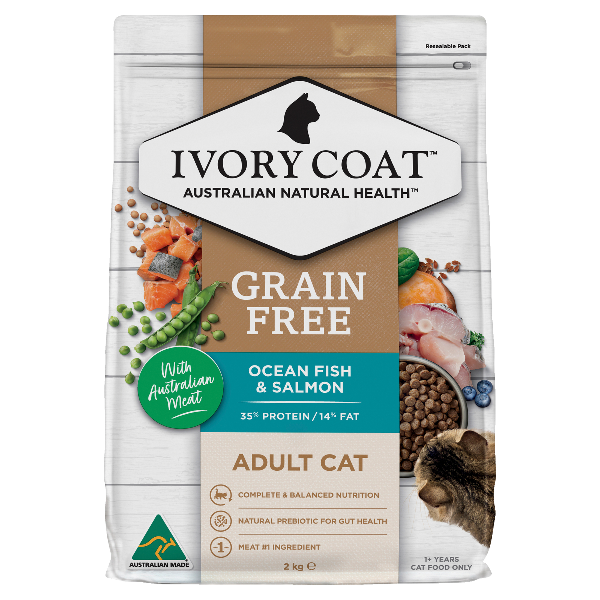Ivory Coat Grain Free Adult Cat Ocean Fish and Salmon Dry Cat Food