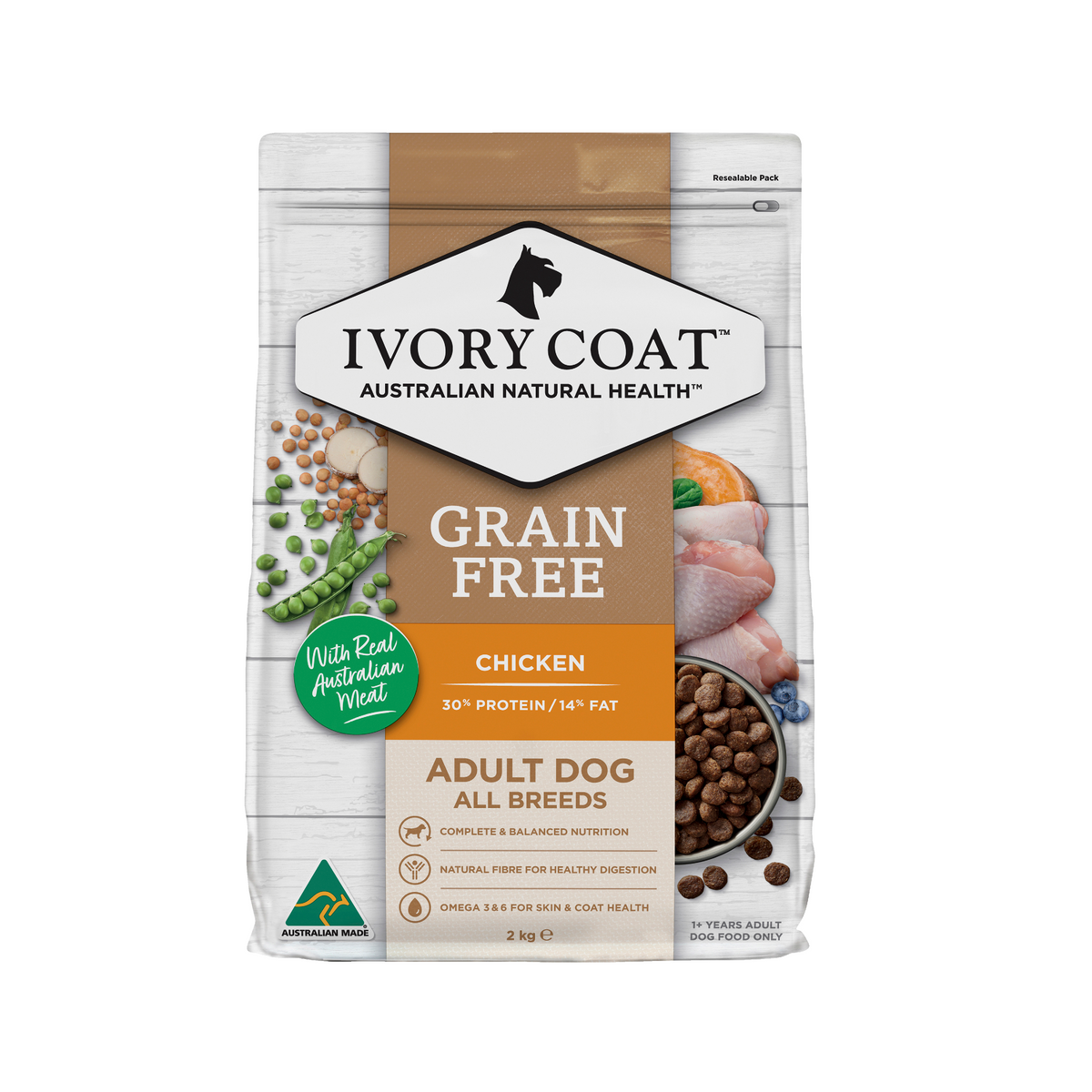 Ivory Coat Grain Free Adult Chicken with Coconut Oil Dry Dog Food